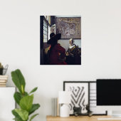 Johannes Vermeer、Officer and Laughing Girl ポスター (ホームオフィス)