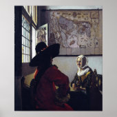 Johannes Vermeer、Officer and Laughing Girl ポスター (正面)