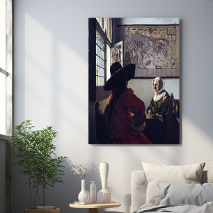 Johannes Vermeer、Officer and Laughing Girl ポスター