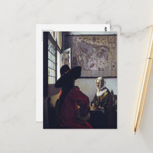 Johannes Vermeer、Officer and Laughing Girl ポストカード