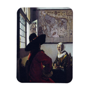 Johannes Vermeer、Officer and Laughing Girl マグネット