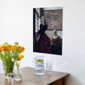 Johannes Vermeer、Officer and Laughing Girl 箔ポスター (レイダウン (キッチン))