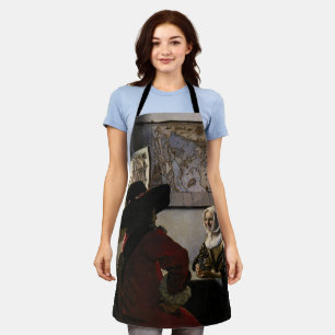 Johannes Vermeer - Officer with a Arthrowing Girl エプロン