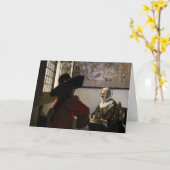 Johannes Vermeer - Officer with a Arthrowing Girl カード (黄色い花)