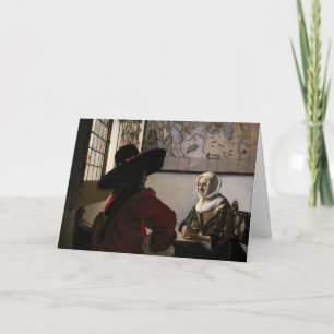 Johannes Vermeer - Officer with a Arthrowing Girl カード