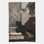 Johannes Vermeer - Officer with a Arthrowing Girl キッチンタオル (縦)