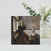Johannes Vermeer - Officer with a Arthrowing Girl サンキューカード (スタンド正面)