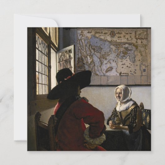 Johannes Vermeer - Officer with a Arthrowing Girl サンキューカード (正面)