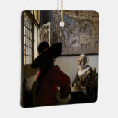 Johannes Vermeer - Officer with a Arthrowing Girl セラミックオーナメント (右)
