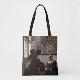 Johannes Vermeer - Officer with a Arthrowing Girl トートバッグ