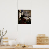 Johannes Vermeer - Officer with a Arthrowing Girl ポスター (キッチン)