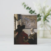 Johannes Vermeer - Officer with a Arthrowing Girl ポストカード (スタンド正面)