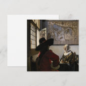Johannes Vermeer - Officer with a Arthrowing Girl 招待状 (正面/裏面)