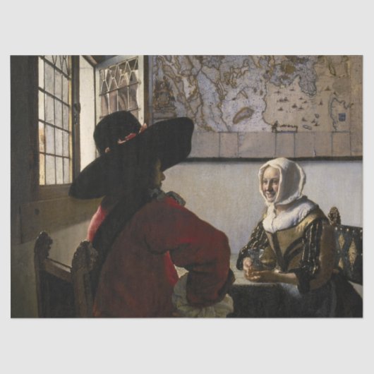 Johannes Vermeer - Officer with a Arthrowing Girl 薄葉紙 (正面)