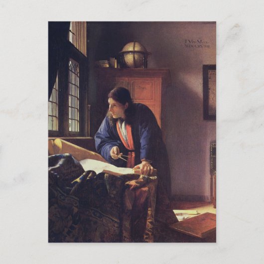 Johannes Vermeer - The Geograper ポストカード (正面)