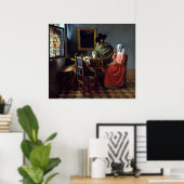 Johannes Vermeer The Wine Glass ポスター (ホームオフィス)