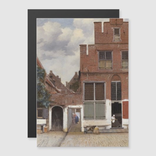 Johannes Vermeer, View Of Houses In Delft マグネット招待状 (正面/裏面)