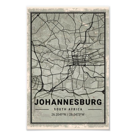 johannesburg south africa map print poster canvas フォトプリント            (正面)