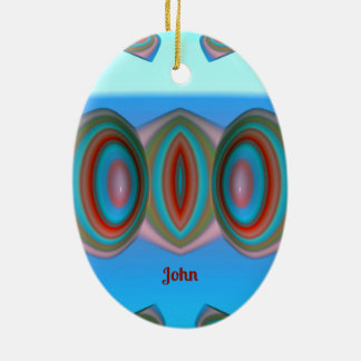 JOHN 〜 イースターエッグ 〜 フラクタル 青 赤 ピンク 〜 セラミックオーナメント