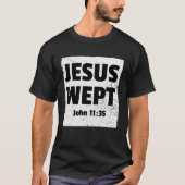 JOHN 1135 JESUS WEPT Christian Bible Verse Compass Tシャツ (正面)