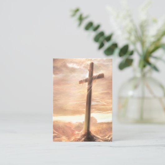 John 11:25-26 KJVカード 名刺 (スタンド正面)