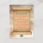 John 11:25-26 KJV カード (裏面)