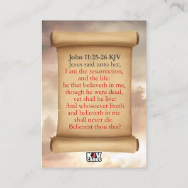 John 11:25-26 KJV カード