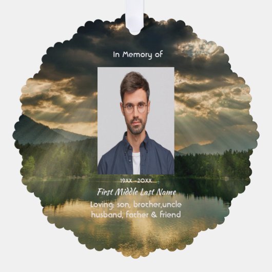 John 11: 25, Scripture Memorial Keepsake オーナメントカード (正面)