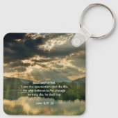 John 11: 25, Scripture Memorial Keepsake  キーホルダー (裏面)