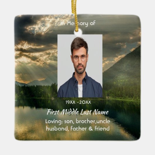 John 11: 25, Scripture Memorial Keepsake セラミックオーナメント (正面)