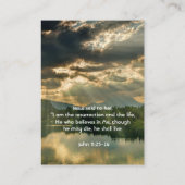 John 11: 25, Scripture Memorial Keepsake 名刺 (裏面)