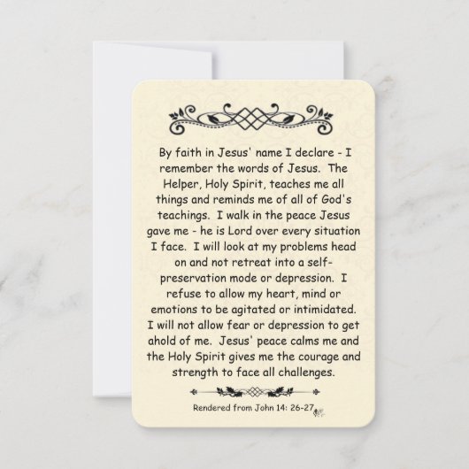 John 14聖なる書物、 経典ノートカードヴィンテージの背景 (正面)