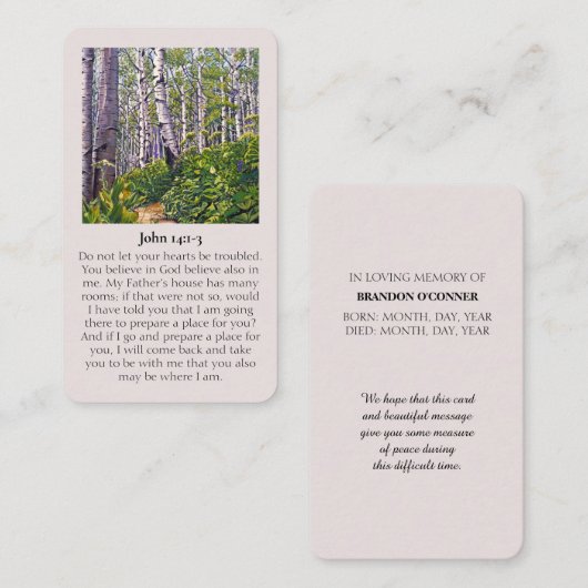 John 14:1-3カスタマイズ可能な共感書 名刺 (正面/裏面)