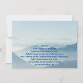 JOHN 14:1:3 聖書 生命の祝賀 山 招待状 (正面)