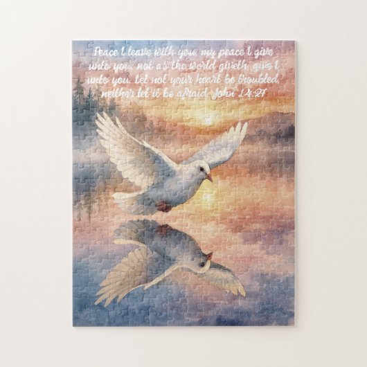 John 14:27 Christian White Dove Jigsaw Puzzle ジグソーパズル (縦)