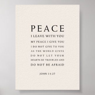 John 14:27 Peace I leave with you ポスター