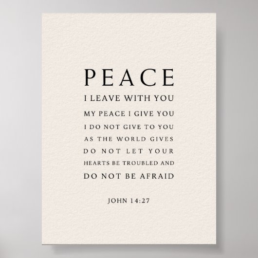 John 14:27 Peace I leave with you ポスター (正面)