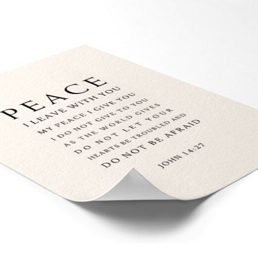 John 14:27 Peace I leave with you ポスター (角)