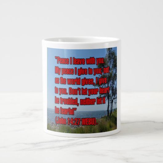 John 14:27 WEBU Mug ジャンボコーヒーマグカップ (正面)