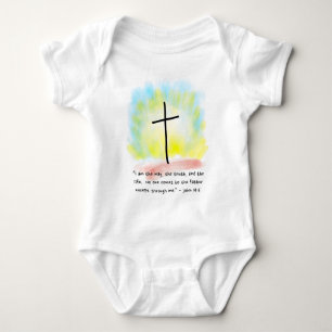 JOHN 14:6ベビージャージー服 ベビーボディスーツ