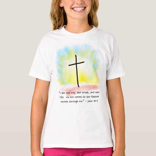 JOHN 14:6女の子のTシャツ Tシャツ (正面)