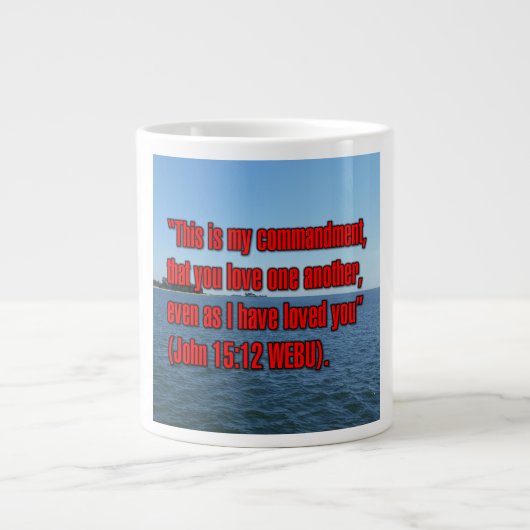 John 15:12 WEBU Mug ジャンボコーヒーマグカップ (正面)