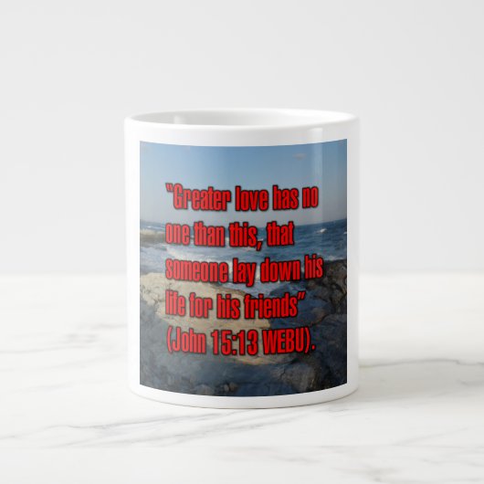 John 15:13 WEBU Mug ジャンボコーヒーマグカップ (正面)