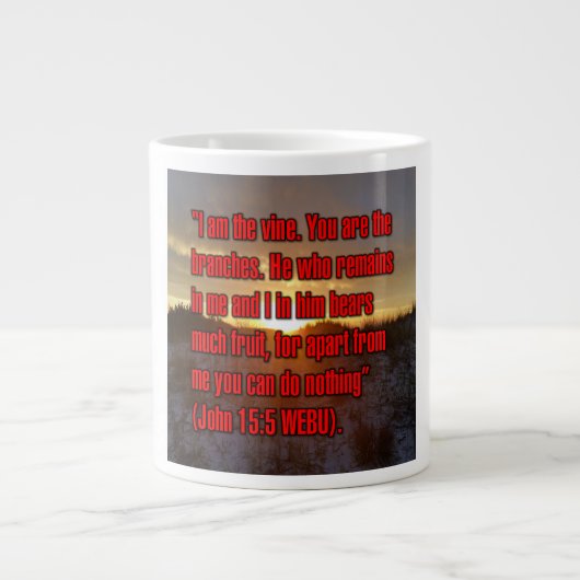 John 15:5 WEBU Mug ジャンボコーヒーマグカップ (正面)