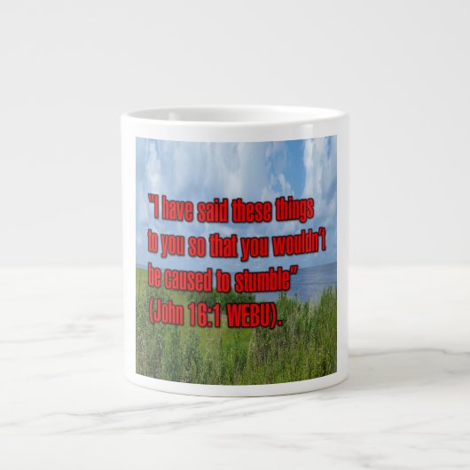 John 16:1 WEBU Mug ジャンボコーヒーマグカップ (正面)