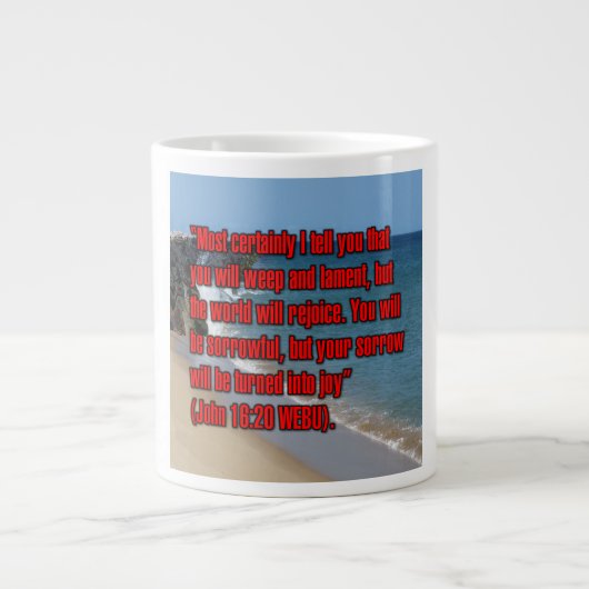 John 16:20 WEBU Mug ジャンボコーヒーマグカップ (正面)