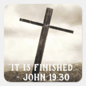 JOHN 19:30ステッカー スクエアシール (正面)