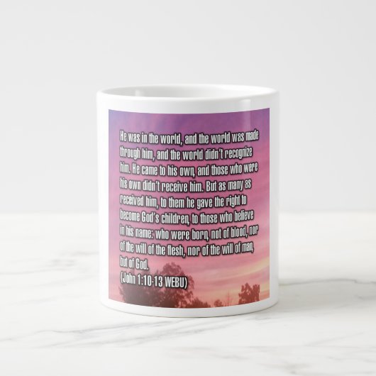 John 1:10-13 WEBU Mug ジャンボコーヒーマグカップ (正面)