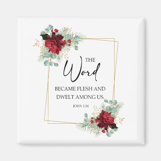 John 1 14 Bible verse マグネット (正面)