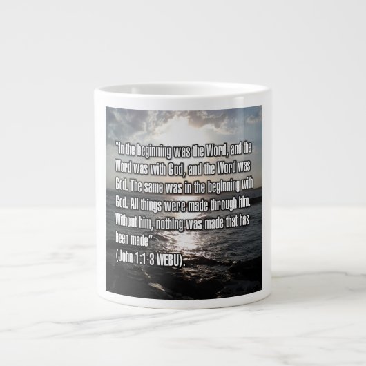 John 1:1-3 WEBU Mug ジャンボコーヒーマグカップ (正面)